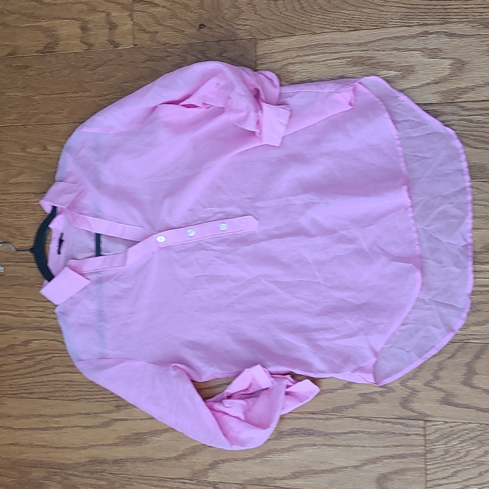 Ann Taylor Light Pink Button-Up Blouse
